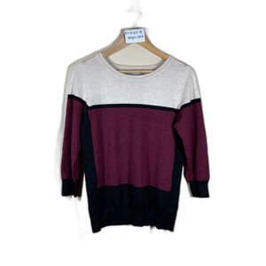 Valerie Stevens Size M NWT Colorblock Sweater Crew Neck Colorful Fun
